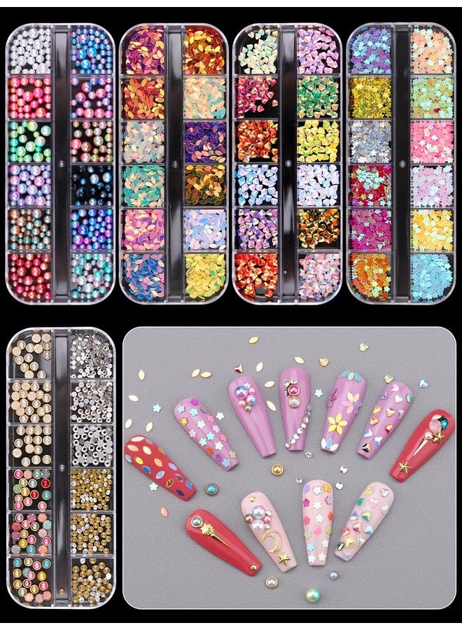 10 Boxes Nail Art Rhinestones Gems Nail Art Crystal Nail Jewels Diamonds Nail Charms With 1 Pc Pick Up Tweezers 1 Pc Wax Pens For Nail Art