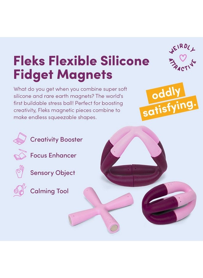Fleks Silicone 6Piece Building Set Mulberry Fun Desk Toy For Adults