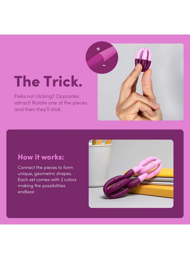 Fleks Silicone 6Piece Building Set Mulberry Fun Desk Toy For Adults