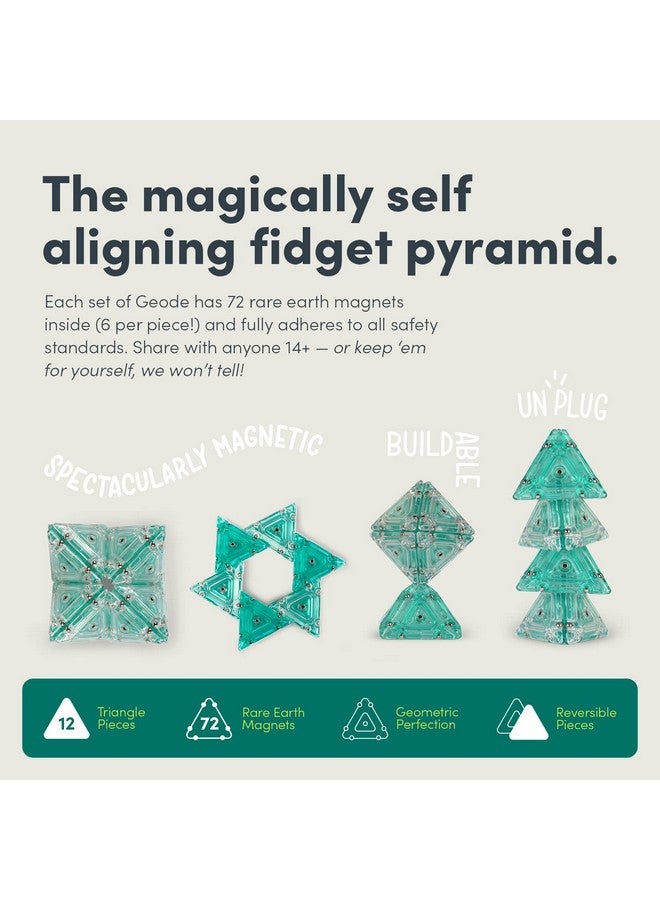 Geode Pyramid 12Piece Building Set Aqua Fun Desk Toy For Adults