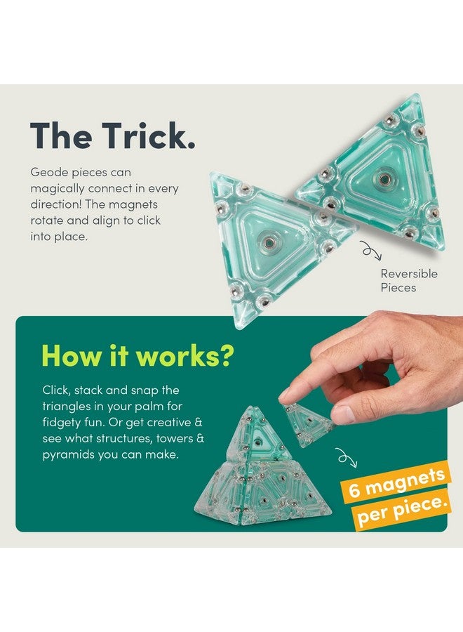 Geode Pyramid 12Piece Building Set Aqua Fun Desk Toy For Adults