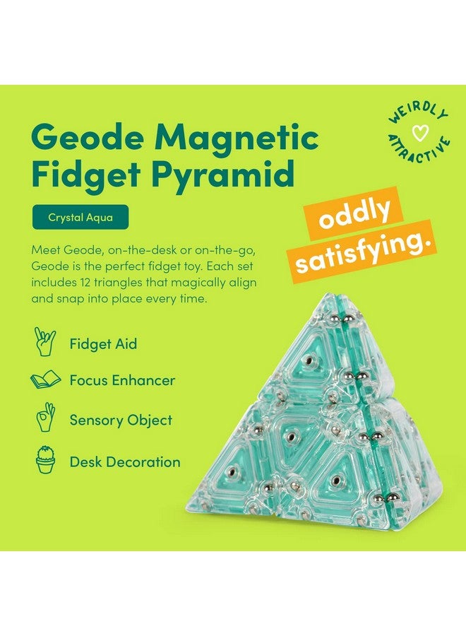 Geode Pyramid 12Piece Building Set Aqua Fun Desk Toy For Adults