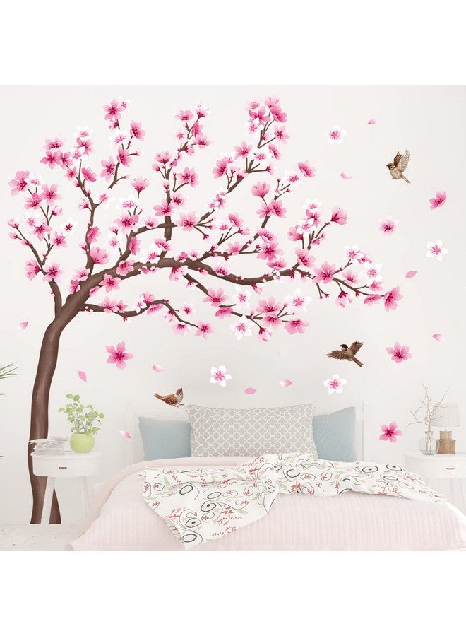 Sg42306 Cherry Blossom Tree Wall Stickers Decals Peel And Stick Removable Wall Stickers For Kids Nursery Bedroom Living Room Décor Floral Bird Furniture Art Baby Birch