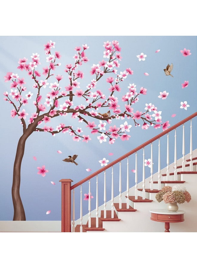 Sg42306 Cherry Blossom Tree Wall Stickers Decals Peel And Stick Removable Wall Stickers For Kids Nursery Bedroom Living Room Décor Floral Bird Furniture Art Baby Birch