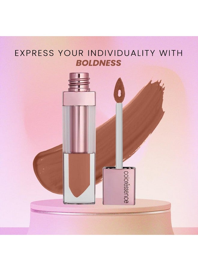 Roseate Transfer Proof Matte Liquid Lip Color Nude Lipstick Waterproof & Long Lasting Liquid Lipstick Stays For 12 Hours Rose Oil Infused Omk 4 Brown Butter 6Ml