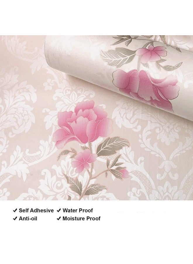 Self Adhesive Waterproof Vinyl Pvc Wall Paper Sticker (18'' X 120'' Perennial Bloom Pink)