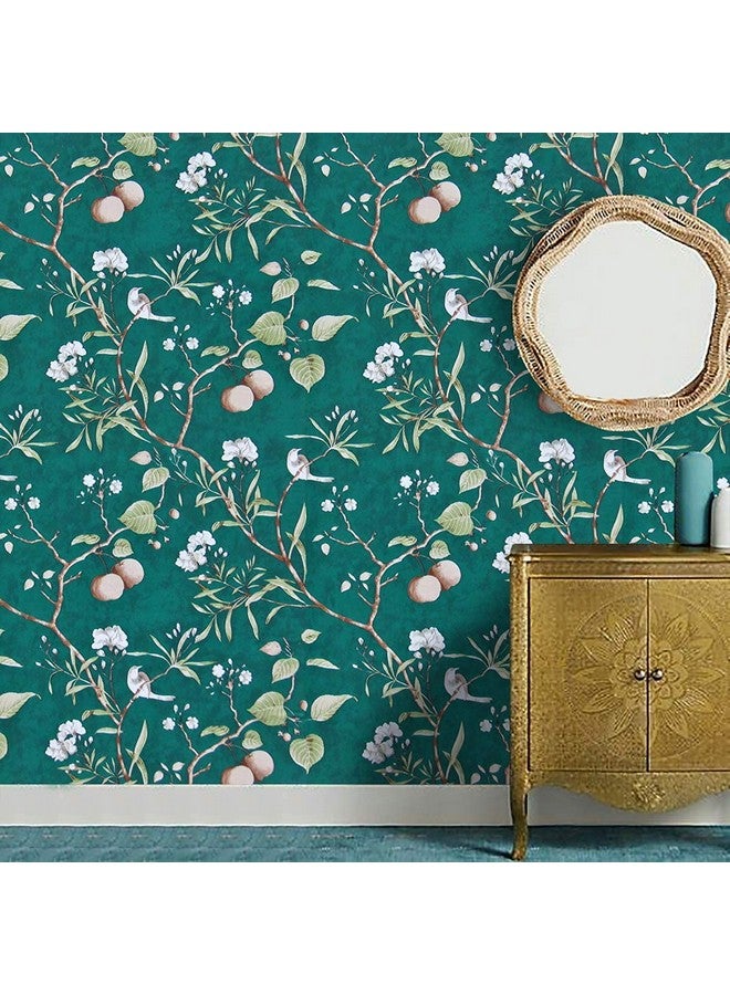 Self Adhesive Removable Peel And Stick Wallpaper (45 X 305 Cm Cherry Green)