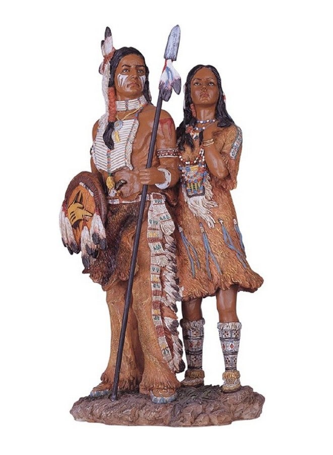 13 H Indian Couple Statue Native American Decoration Figurine Multicolor (78Gsc11334)