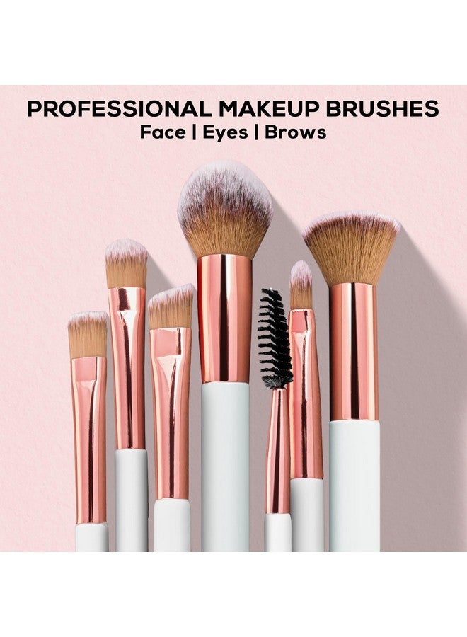 All In 1 Professional Makeup Brush Set Of 6 Premium Easy To Hold & Precise Application For Face Eyes & Brows Cruelty Free & Uniquely Designed Super Soft Bristles For Unparalleled Precision