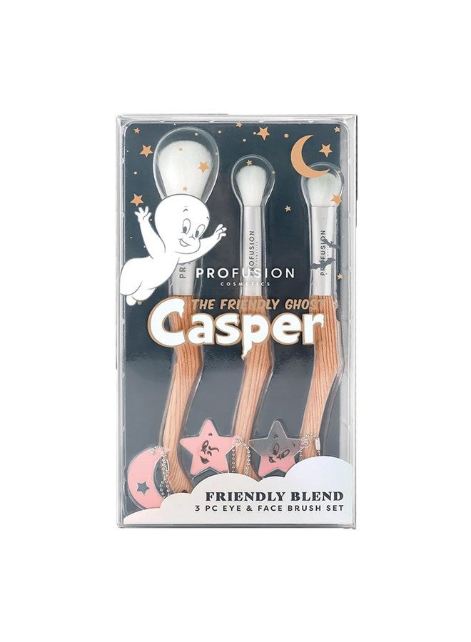 Casper The Friendly Ghost 3 Piece Eye And Face Brush Set For Flawless Makeup Achieve Adorable Look With The Essentials Elegance Brush Set