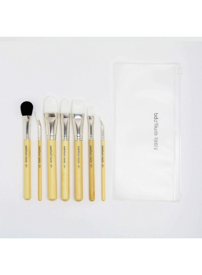 Professional Makeup Brush Sfx Glue Brush Set 7 Pc. With Ziplock Pouch