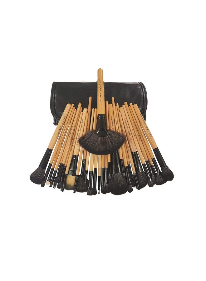 30 Piece Bamboo Makeup Brush Set Premium Synthetic Makeup Brushes Cruelty Free Vegan Brushes Kabuki Foundation