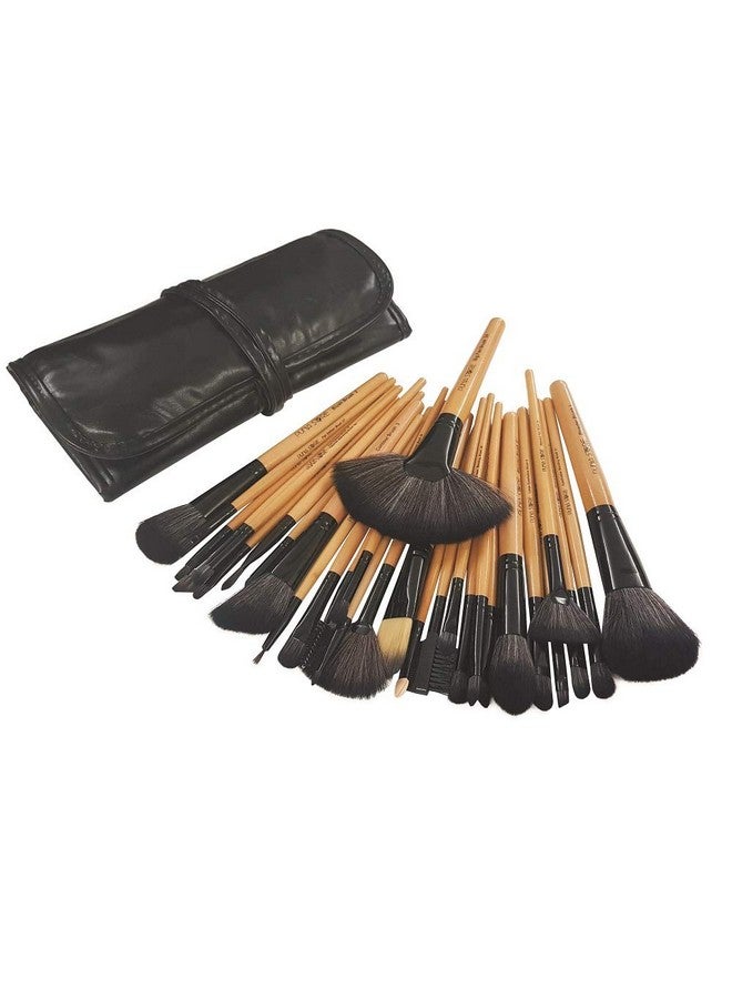 30 Piece Bamboo Makeup Brush Set Premium Synthetic Makeup Brushes Cruelty Free Vegan Brushes Kabuki Foundation