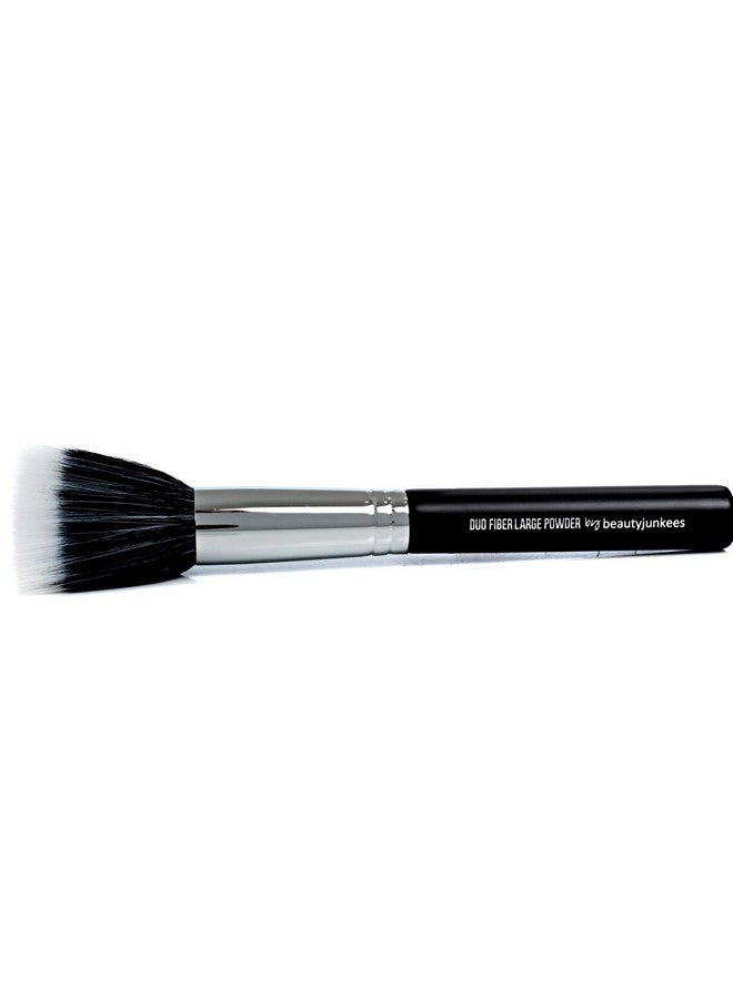 Large Powder Makeup Brush Beauty Junkees Pro Flat Top Duo Fiber Synthetic Make Up Brushes Blend Diffuse Loose Pressed Translucent Powders For Setting Finishing Bronzing Vegan Cruelty Free