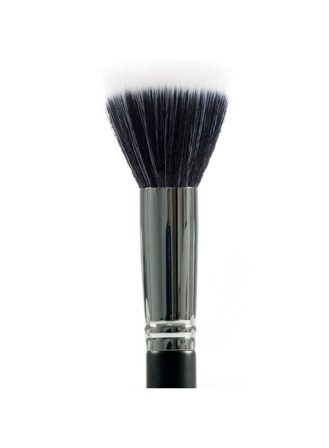 Large Powder Makeup Brush Beauty Junkees Pro Flat Top Duo Fiber Synthetic Make Up Brushes Blend Diffuse Loose Pressed Translucent Powders For Setting Finishing Bronzing Vegan Cruelty Free