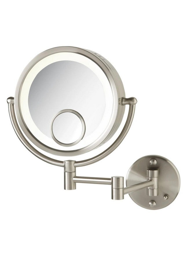 Hl8515N Lighted Wall Mount Makeup Mirror With 7X And 15X Magnification Nickel Finish 8.5