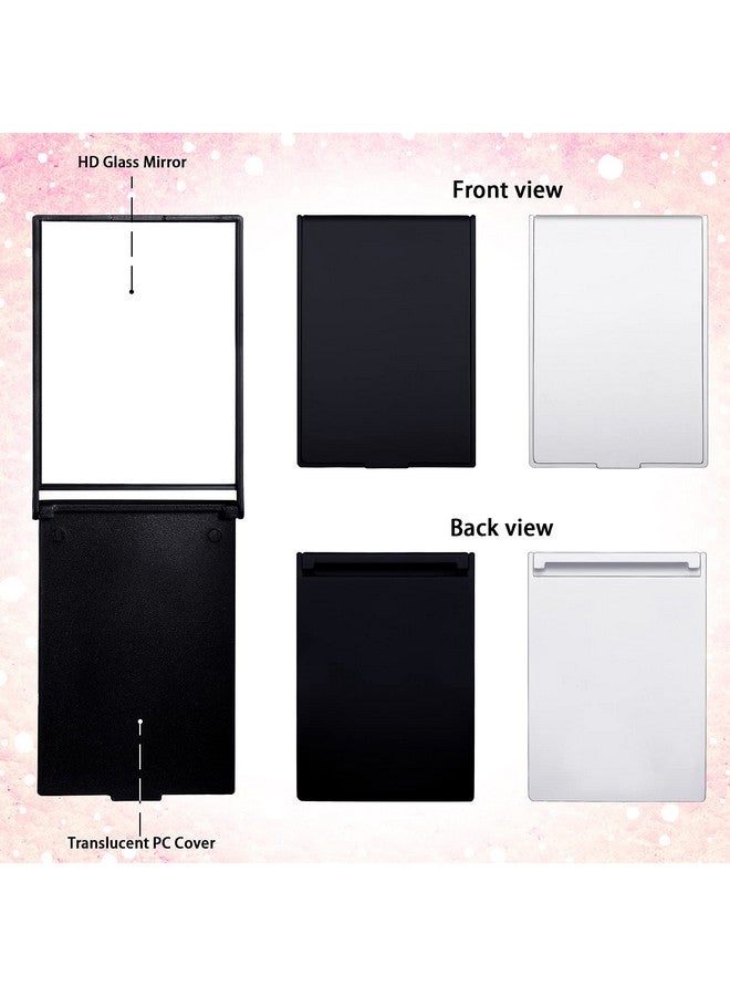 Home Mirror 16Pcs 2 X 3 X 0.2'' Small Makeup Folding Mirror Portable Travel Mirror Compact Stand Up Mirror For Women Girls Black White