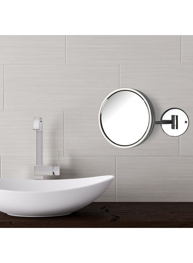 8.5Inch Magnifying Wall Mount Mirror Makeup Mirror With 5X Magnification & 11.5 Inch Wall Extension Chrome Finish Model Jd13C