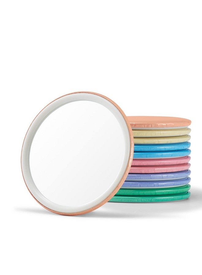 Compact Mirror Bulk Round Makeup Glass Mirror For Purse Great Gift 2.5 Inch 6 Colors Pack Of 12