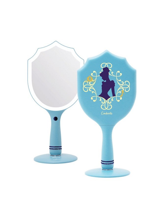 Impressions Vanity Handheld Lighted Makeup Mirror Disney Princess Cinderella Led Hand Mirror With Standing Base Makeup Vanity Mirrors With Shimmering Button And 3 Color Modes.