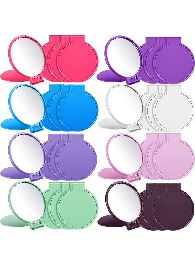 80 Pieces Mini Folding Mirror Round Compact Mirror Portable Pocket Mirror Makeup Small Mirror Vintage Portable Travel Makeup Mirror For Women Girls Daily Use 10 Colors