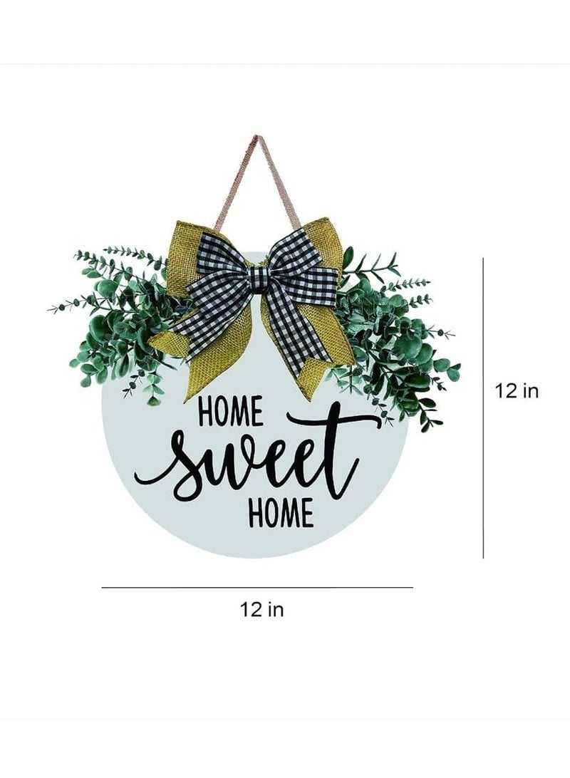 Home Sweet Home Wall Hanging Rustic Farmhouse Wooden Wall Art, Inspirational Home Decor for Living Room, Bedroom, and Entryway, Wreaths Hanging Front door