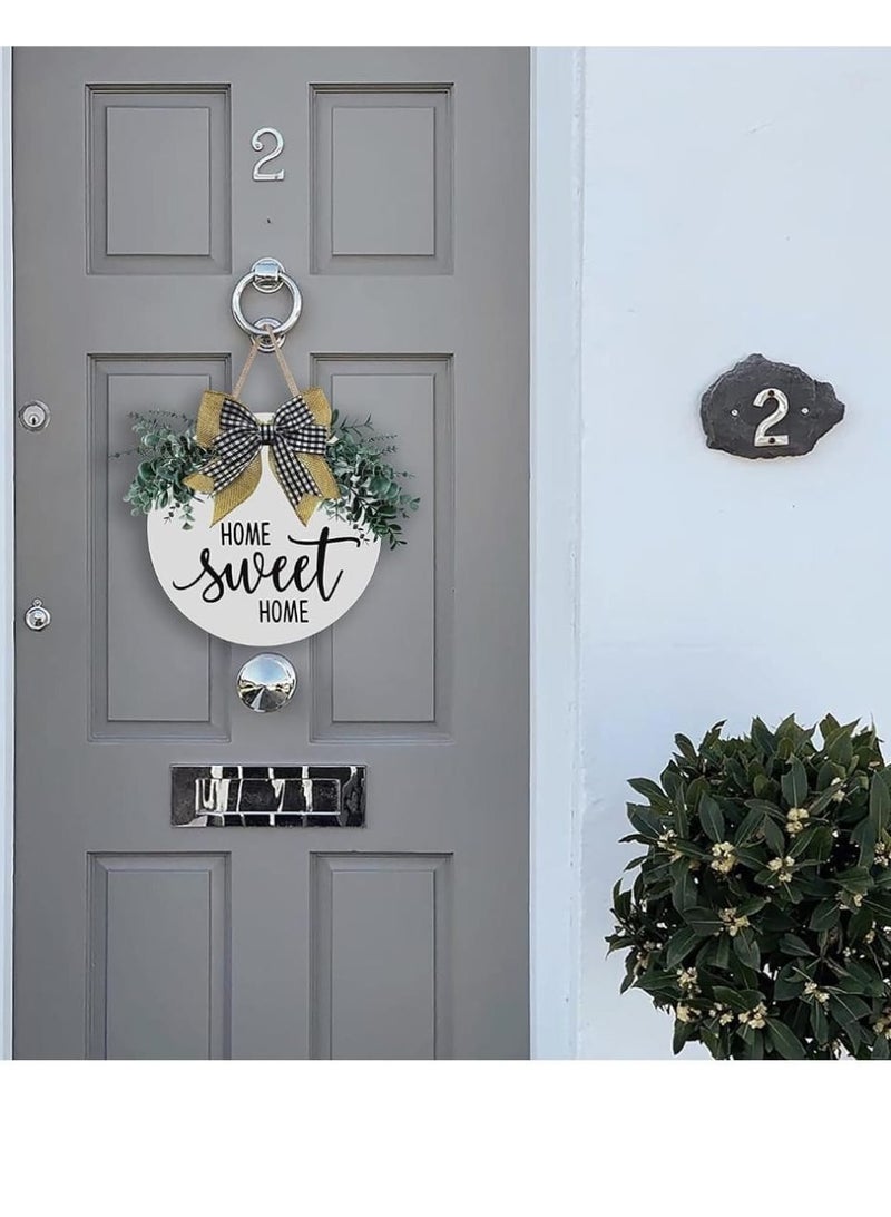 Home Sweet Home Wall Hanging Rustic Farmhouse Wooden Wall Art, Inspirational Home Decor for Living Room, Bedroom, and Entryway, Wreaths Hanging Front door