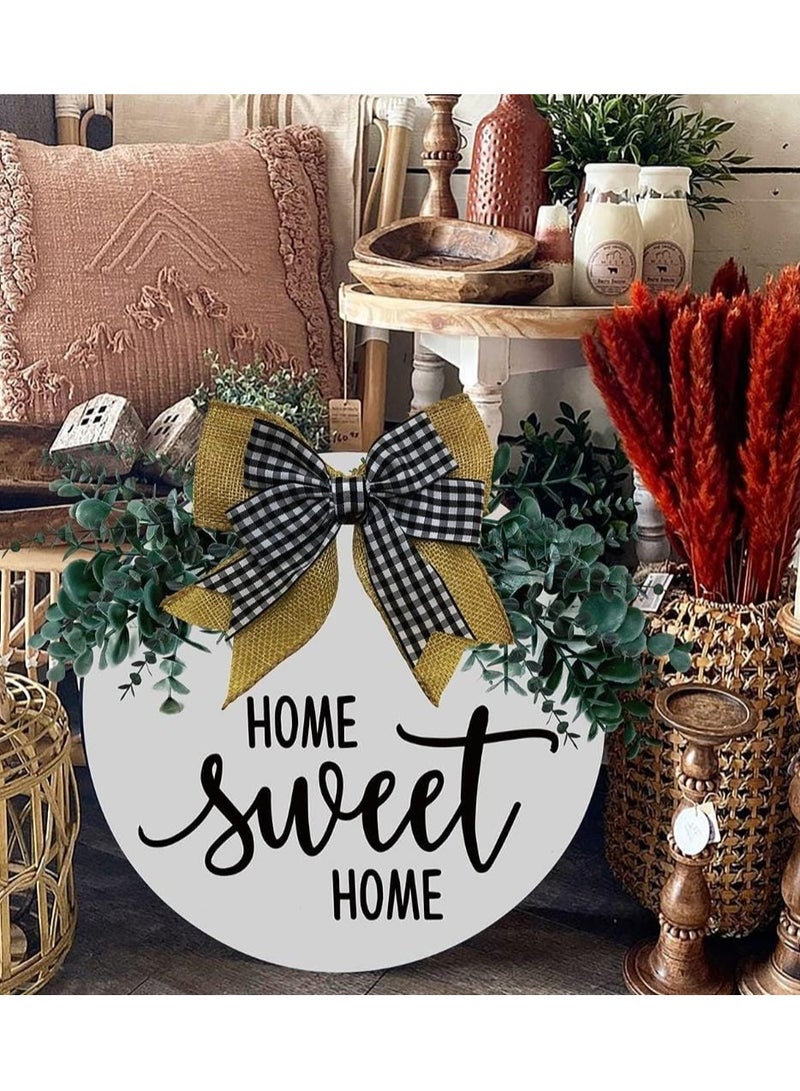 Home Sweet Home Wall Hanging Rustic Farmhouse Wooden Wall Art, Inspirational Home Decor for Living Room, Bedroom, and Entryway, Wreaths Hanging Front door