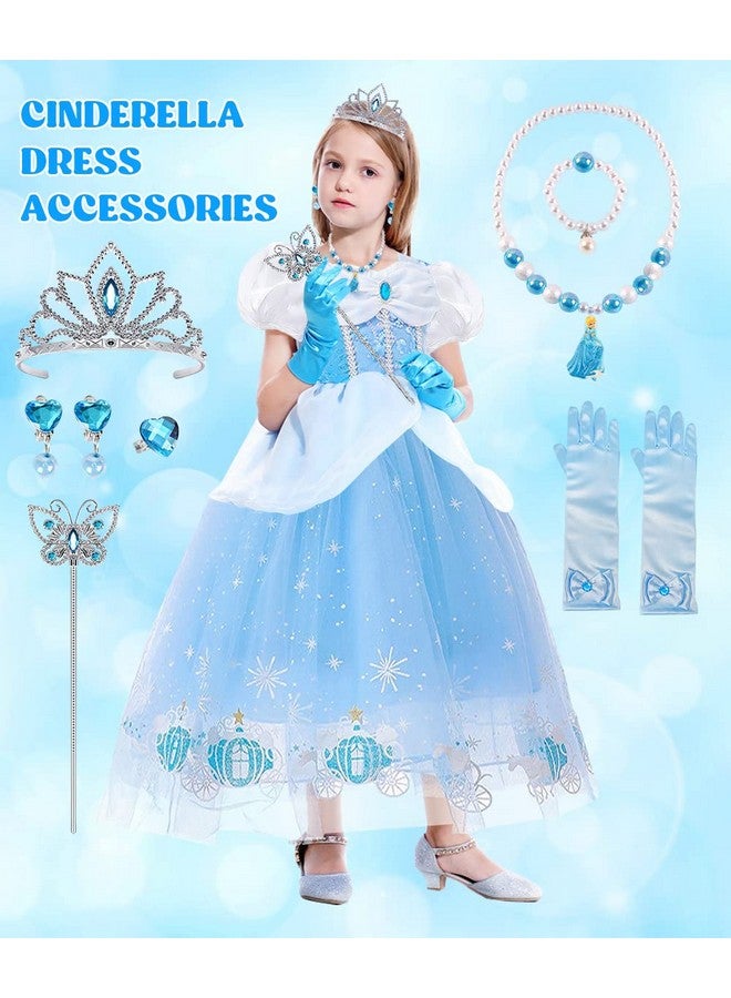 Princess Costumes For Girls Cinderella Dress Up Clothes With Accessories For Birthday Party Halloween Cosplay