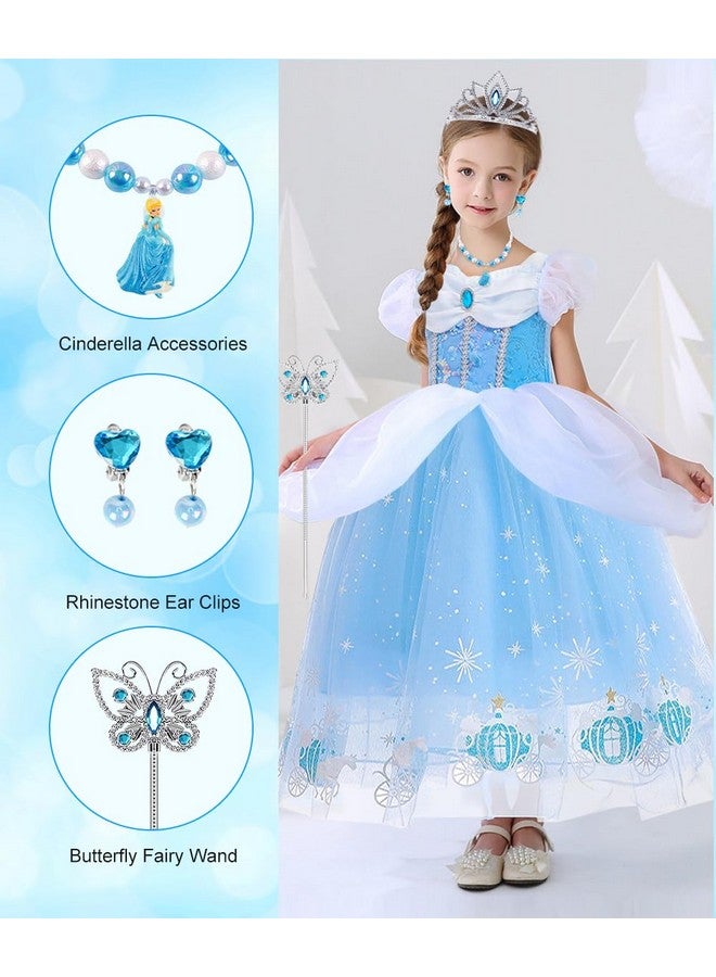 Princess Costumes For Girls Cinderella Dress Up Clothes With Accessories For Birthday Party Halloween Cosplay