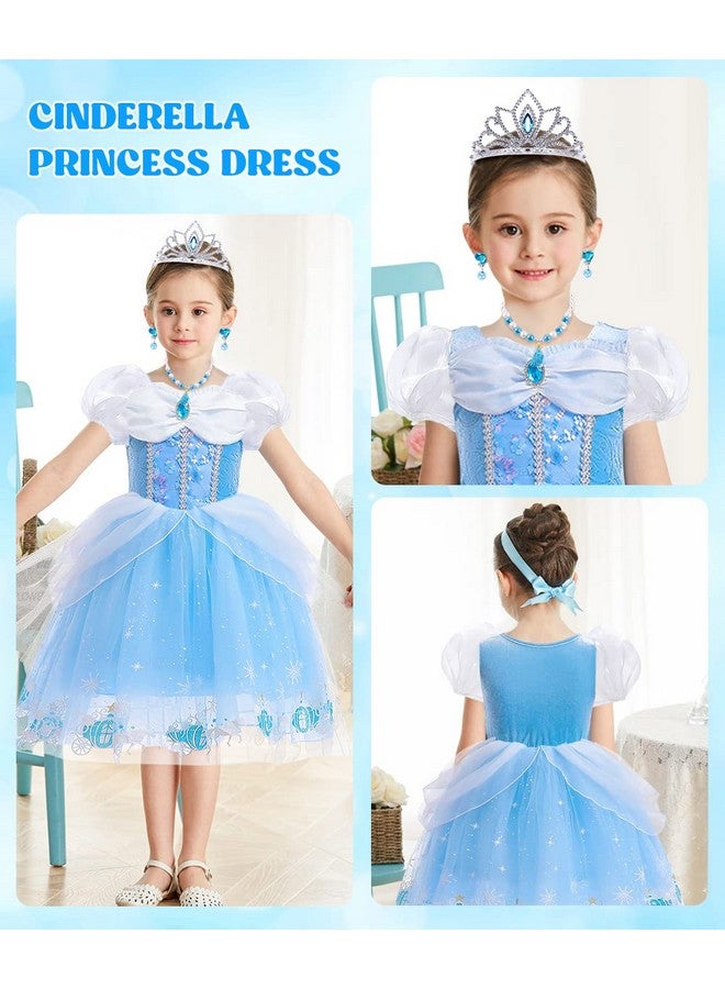 Princess Costumes For Girls Cinderella Dress Up Clothes With Accessories For Birthday Party Halloween Cosplay