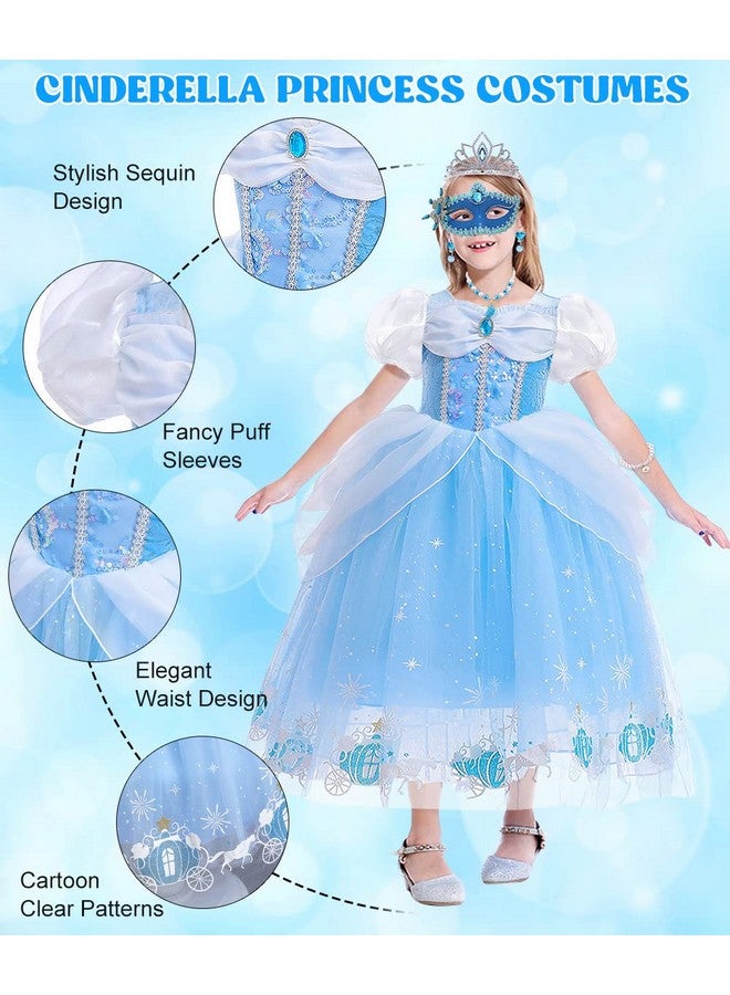 Princess Costumes For Girls Cinderella Dress Up Clothes With Accessories For Birthday Party Halloween Cosplay