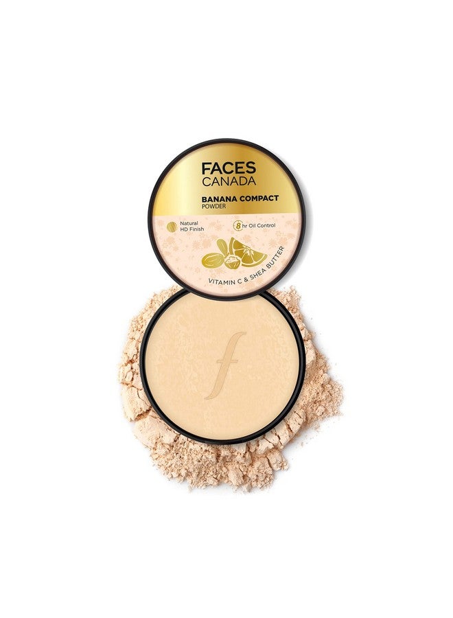 Banana Compact Powder For All Skin Types 9G8Hr Oil Control Complexion Enhancersmooth Matte Hd Finishtranslucent Powder Sets Makeupblurs&Concealsradiant Flawless Skinvitamin Ccream