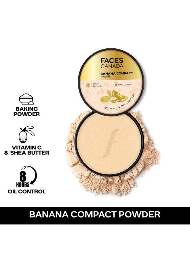 Banana Compact Powder For All Skin Types 9G8Hr Oil Control Complexion Enhancersmooth Matte Hd Finishtranslucent Powder Sets Makeupblurs&Concealsradiant Flawless Skinvitamin Ccream