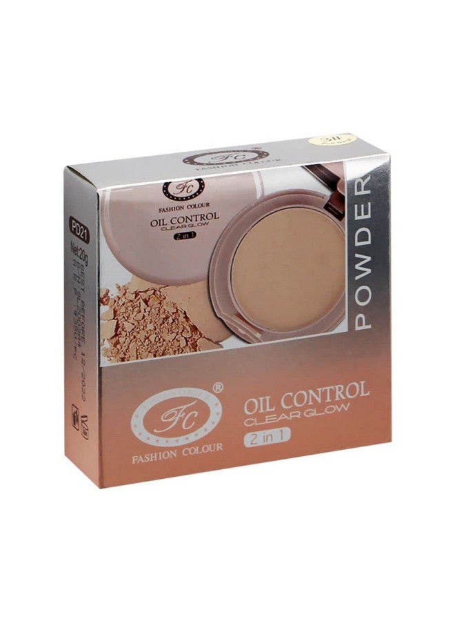 Oil Control 2 In 1 Powder With Mirror And Powder Puff Oil And Sweat Control Long Lasting Compact Powder Comes In 4 Variants Shade 01