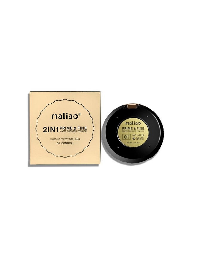 Oil Control 2 In 1 Prime & Fine Matte Pressed Powder Compact Velvety Natural Look Soft Focus Effect Undetectable Finish 20G