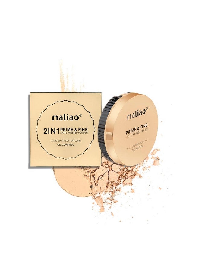 Oil Control 2 In 1 Prime & Fine Matte Pressed Powder Compact Velvety Natural Look Soft Focus Effect Undetectable Finish 20G