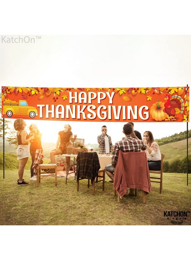 Happy Thanksgiving Yard Banner Xtralarge 120X20 Inch Thanksgiving Yard Signs Backdrop For Thanksgiving Yard Decorations Thanksgiving Banner Outdoor Thanksgiving Outdoor Decorations