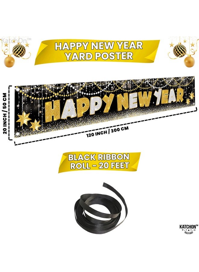 Happy New Year Banner 2024 Xtralarge 120X20 Inch Nye Decorations 2024 Happy New Years Yard Banner Happy New Year Decorations 2024 New Years Eve Party Supplies 2024 Nye Party Favors