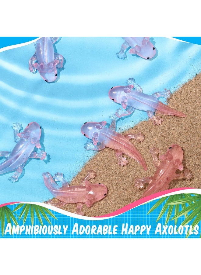 30 Pcs Axolotl Animals Adorable Axolotl Axolotls Gifts Axolotl Axolotl Party Amphibiously Decorations Tiny Animal Figurine For Party(Clear Pink)