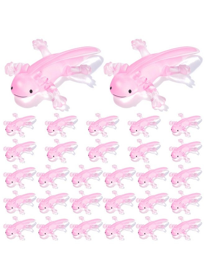 30 Pcs Axolotl Animals Adorable Axolotl Axolotls Gifts Axolotl Axolotl Party Amphibiously Decorations Tiny Animal Figurine For Party(Clear Pink)