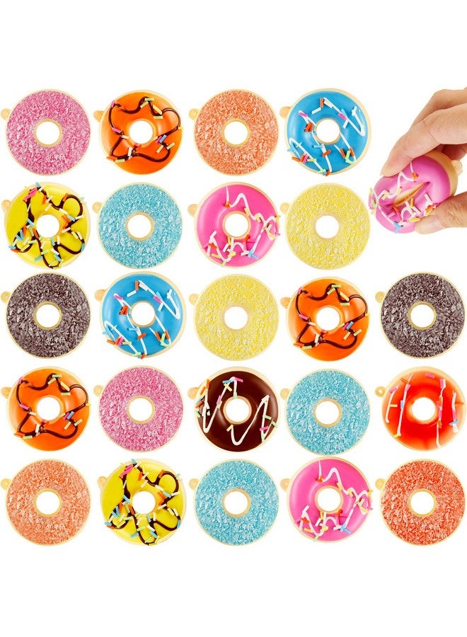 24 Pcs Donut Balls Stress Squeeze Rainbow Donut Party Favors Stress Relief Donuts 12 Colors Decorations Donut Toys For Party Decoration Donut Theme Party Supplies