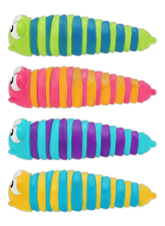 Squeeze Squishy Sensory Caterpillar Slug Toy (2 Caterpillars) Stretchy Rainbow Worm For Baby Toddler Kid Boy & Girl. Stress Relief Therapy Autism Adhd Exercise Fidget Toy. Birthday Gift 43512S