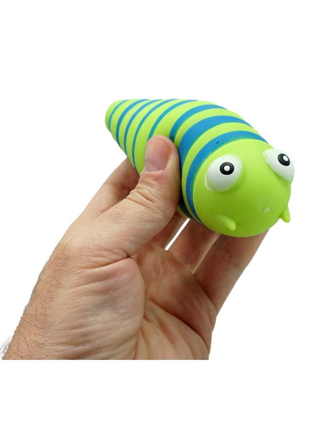 Squeeze Squishy Sensory Caterpillar Slug Toy (2 Caterpillars) Stretchy Rainbow Worm For Baby Toddler Kid Boy & Girl. Stress Relief Therapy Autism Adhd Exercise Fidget Toy. Birthday Gift 43512S