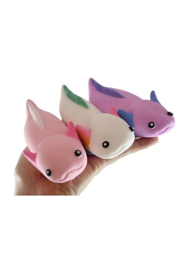 Set Of All 3 Color Sand Filled Stretchy Axolotl Moldable Sensory Stress Squeeze Fidget Toy Adhd Special Needs Soothing (Set Of All 3 Colors)