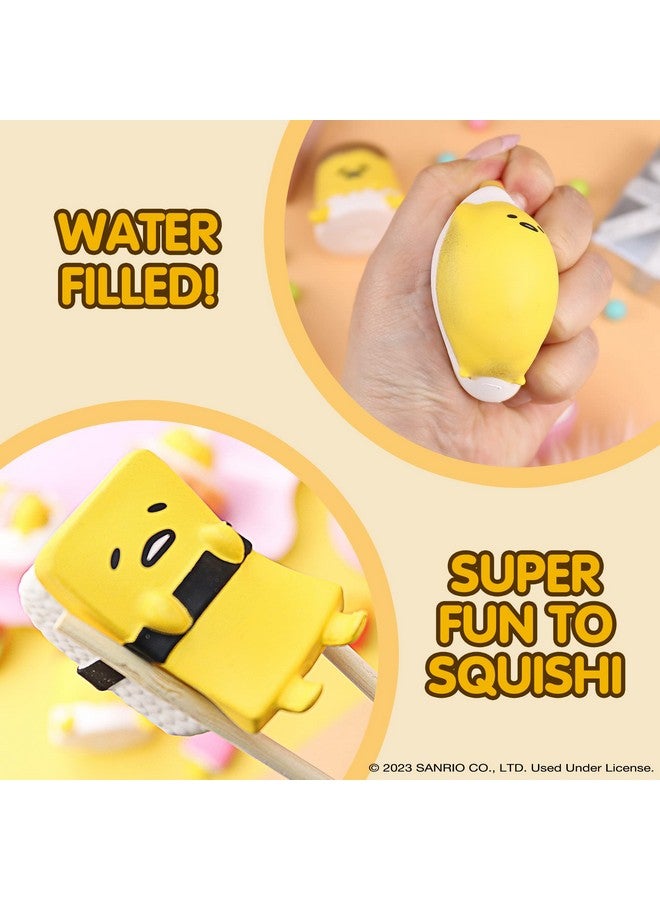 Sanrio Gudetama Lazy Egg Yolk Cute Water Filled Squishy (Series 1) Box Mini Fidget Stuffer Baby Birthday Gift Bag Party Favor Basket Filler Stress Relief Toy 1 Pc. (Mystery Blind Capsule)