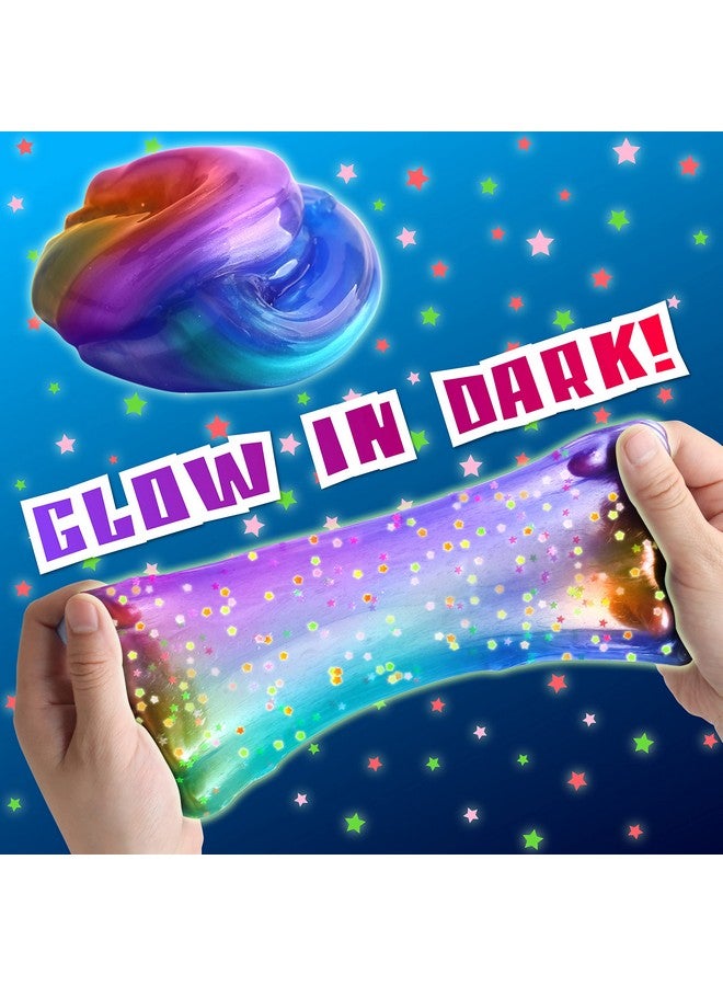 35.16 Fl Oz Galaxy Glowing Slime For Kids Funkidz 1040Ml Premade Space Slime Pack Toy For Girls Boys Slime Kit With Neon Glow Metallic Fun Craft Party Gifts