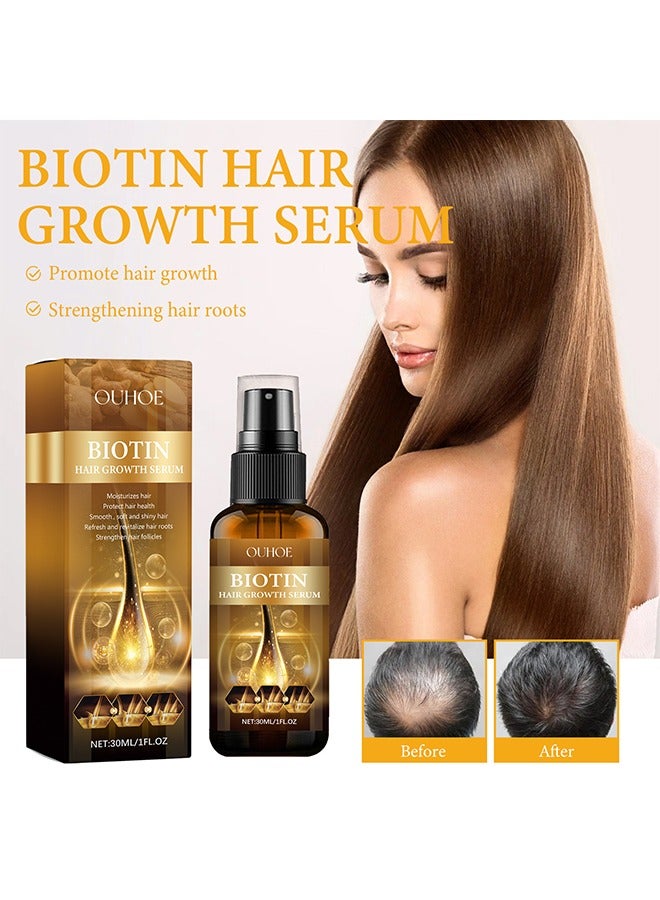 Biotin Hair Serum, Hair Regrowth Spray, Biotin Thickening Herbal Serum, Anti Hair Loss Serum For Hair Growth And Hair Loss, Hair Regrowth For Thicker Longer Fuller Hai 30ml