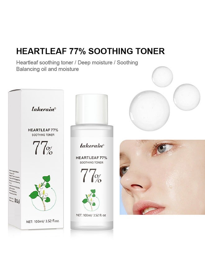 Heartleaf 77% Soothing Toneer-Soothing Toner, Calming Skin, Refreshing, Hydrating, Purifying, Cruelty Free, Vegan for Sensitive 100ml