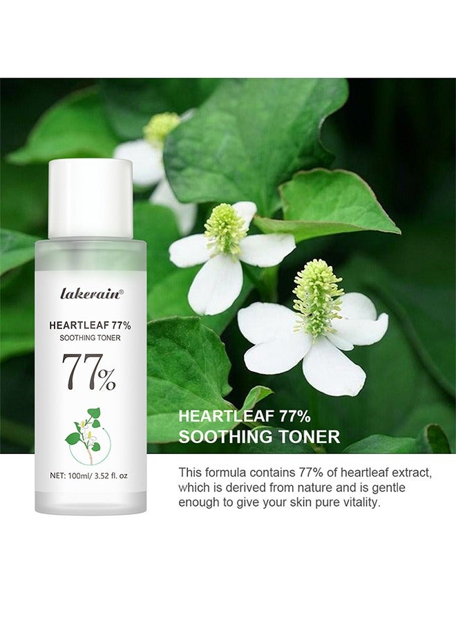 Heartleaf 77% Soothing Toneer-Soothing Toner, Calming Skin, Refreshing, Hydrating, Purifying, Cruelty Free, Vegan for Sensitive 100ml